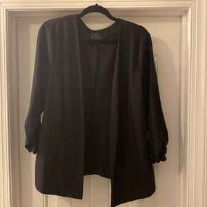 Black blazer, 3/4 scrunch sleeve, XL